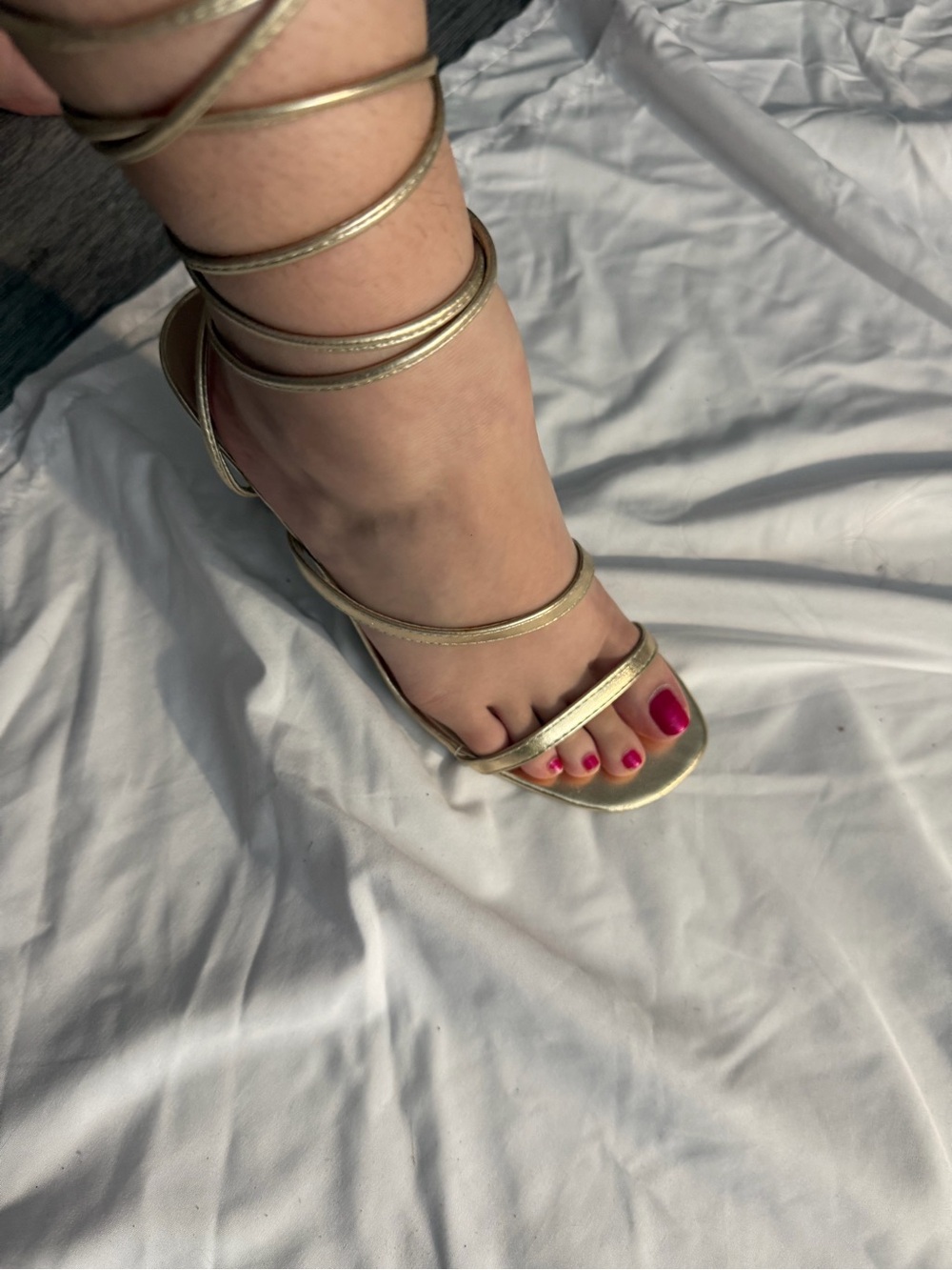 Gold Strappy Wrap Sandal for Women